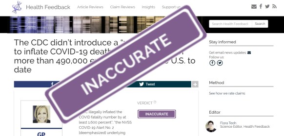 FACT CHECK: HEALTH FACT CHECK WRONG ON CDC BREAKING THE LAW BY CHANGING COVID19 DEATH ACCOUNTING PRACTICES WITHOUT PROPER OVERSIGHT